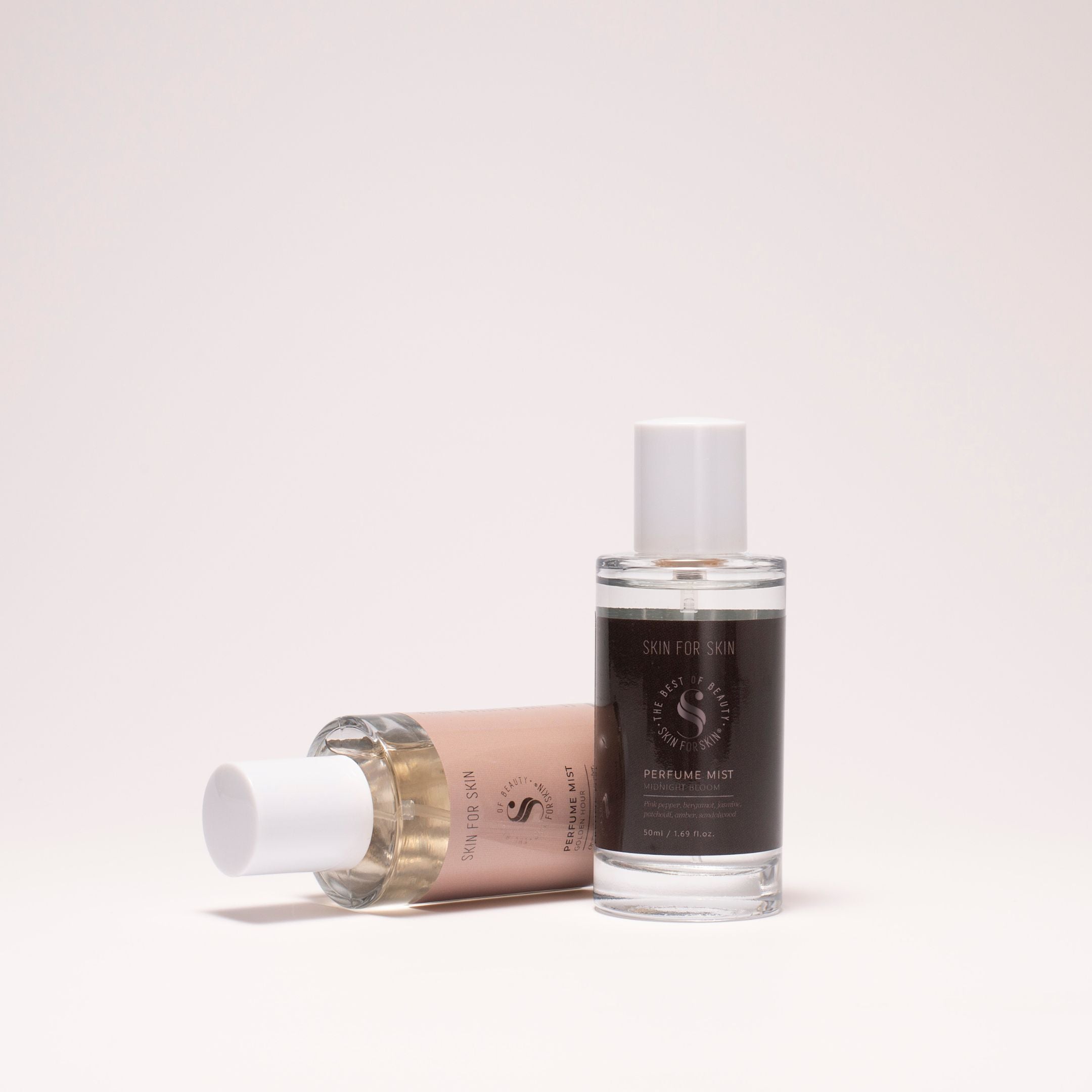 De Perfume Mist van Skin for Skin met de geuren Midnight Bloom en Golden Hour