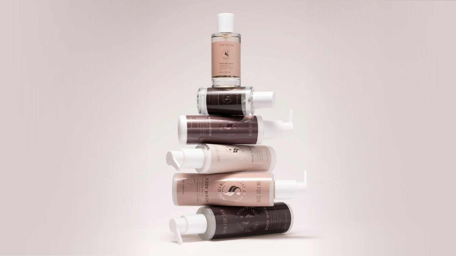 opgestapelde geur-layering producten  
