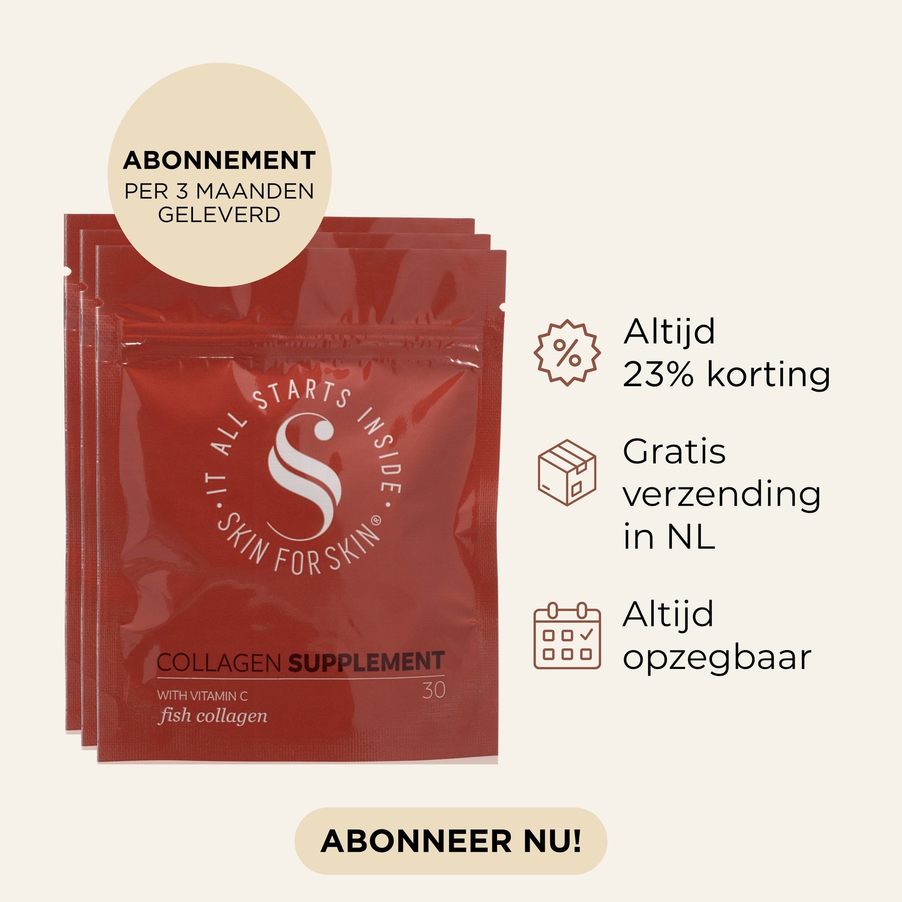 Abonnement Skin for Skin natief viscollageen