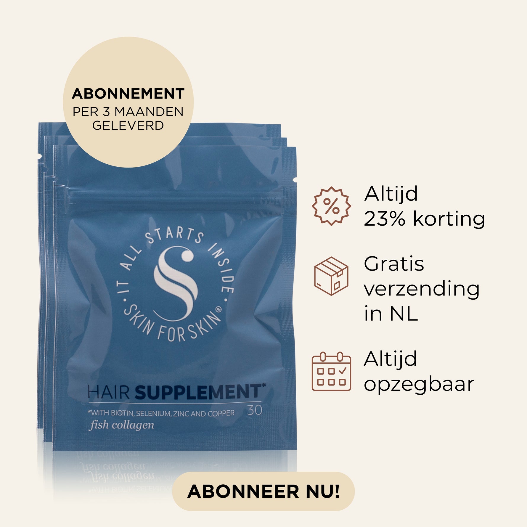 Abonnement Skin for Skin haar vitamine supplement