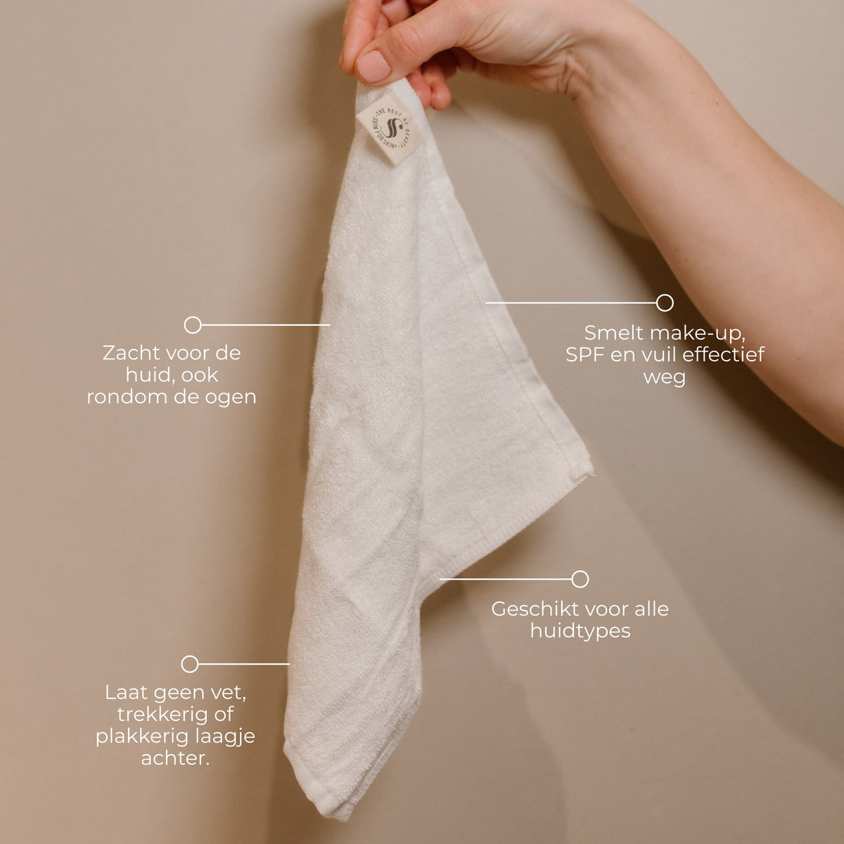 Skin for Skin bamboo wash cloth zachte reinigingsdoek geschikt voor alle huidtypes en make-up verwijdering