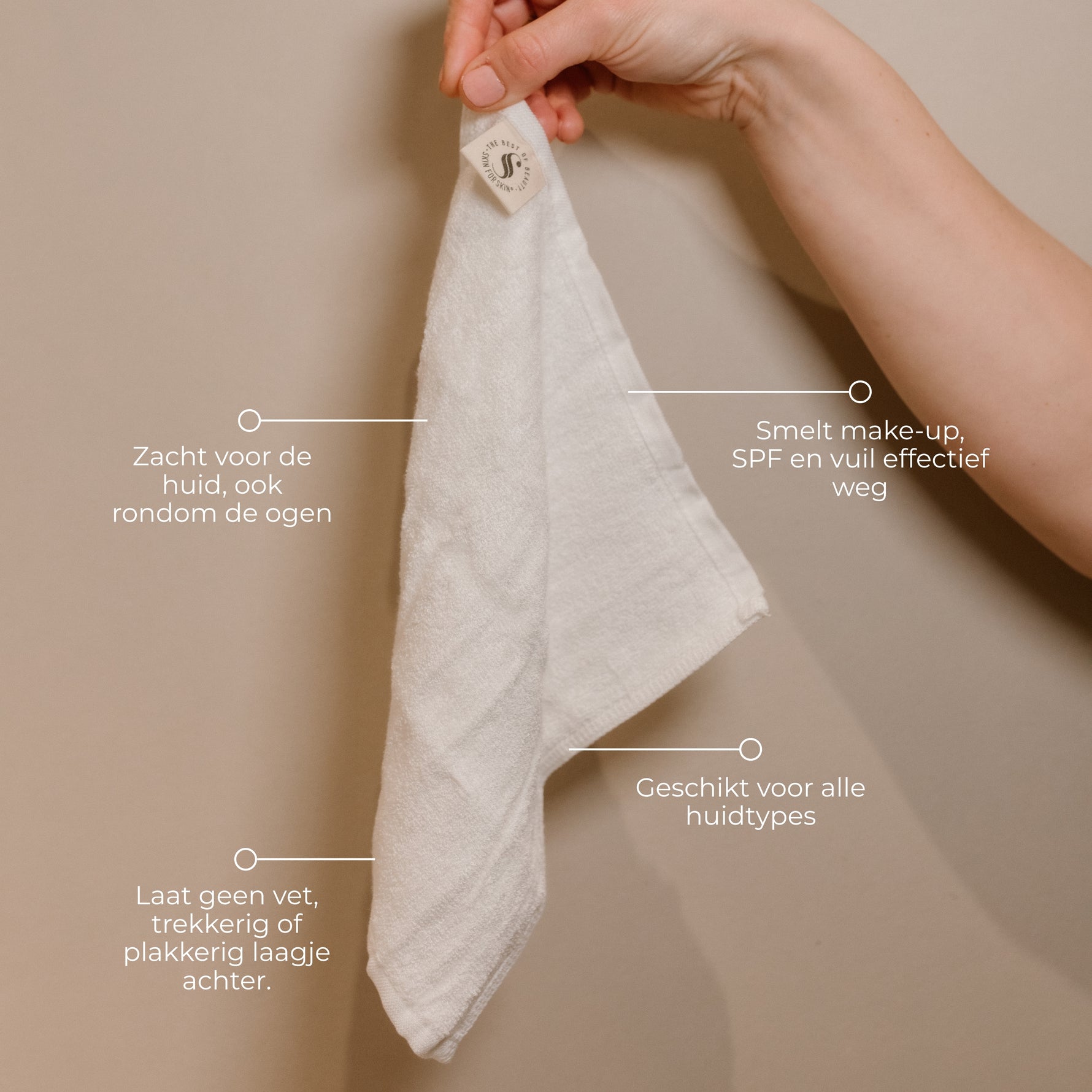 Skin for Skin bamboo wash cloth zachte reinigingsdoek geschikt voor alle huidtypes en make-up verwijdering