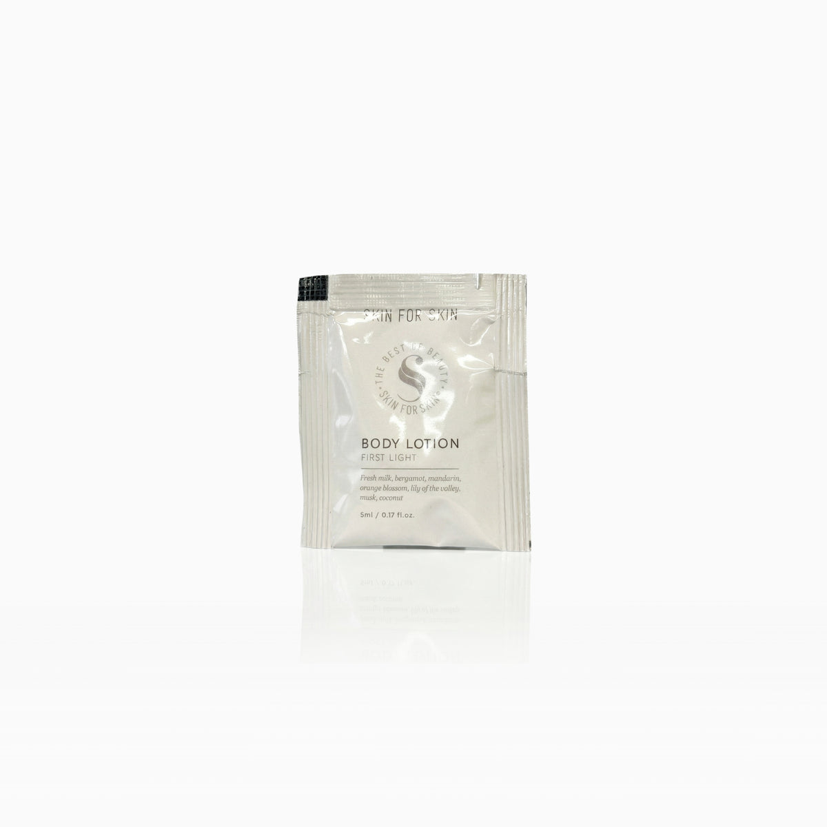 Skin for Skin body lotion sample First Light lichaamsverzorging sachet