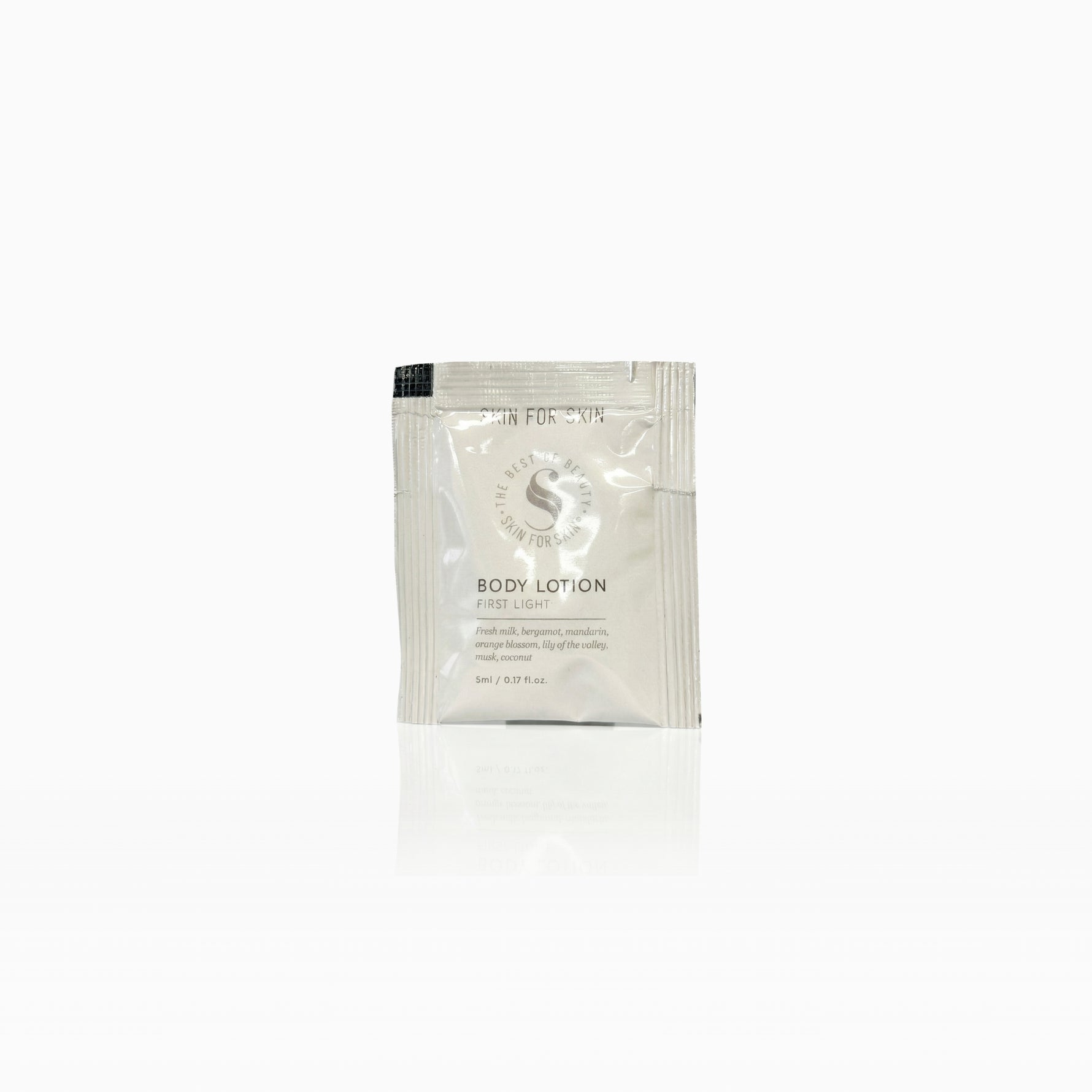 Skin for Skin body lotion sample First Light lichaamsverzorging sachet