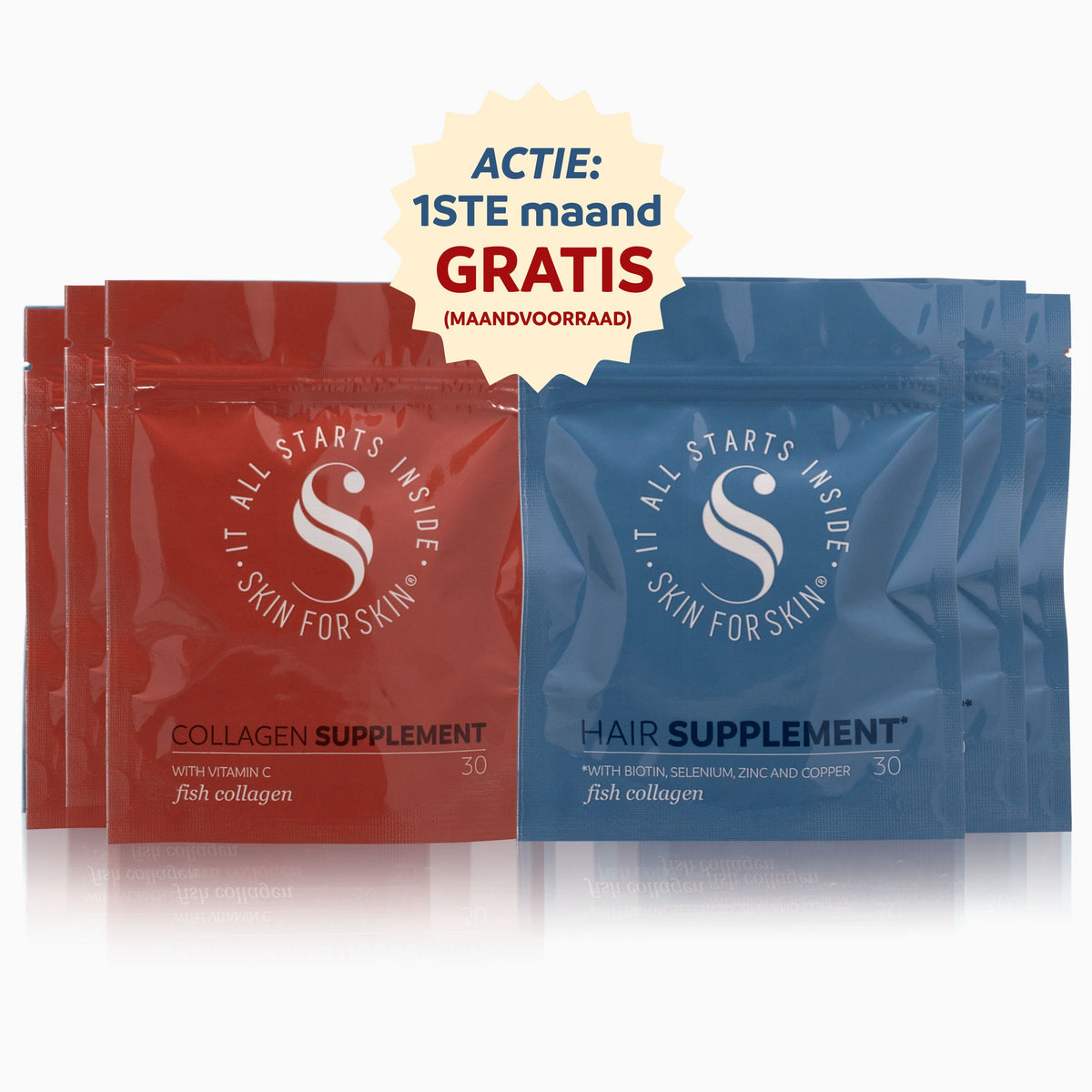 Skin for Skin collageen en haar vitamine abonnement productfoto