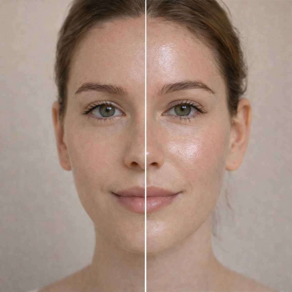 Skin for Skin get me glowing masker voor en na gezicht