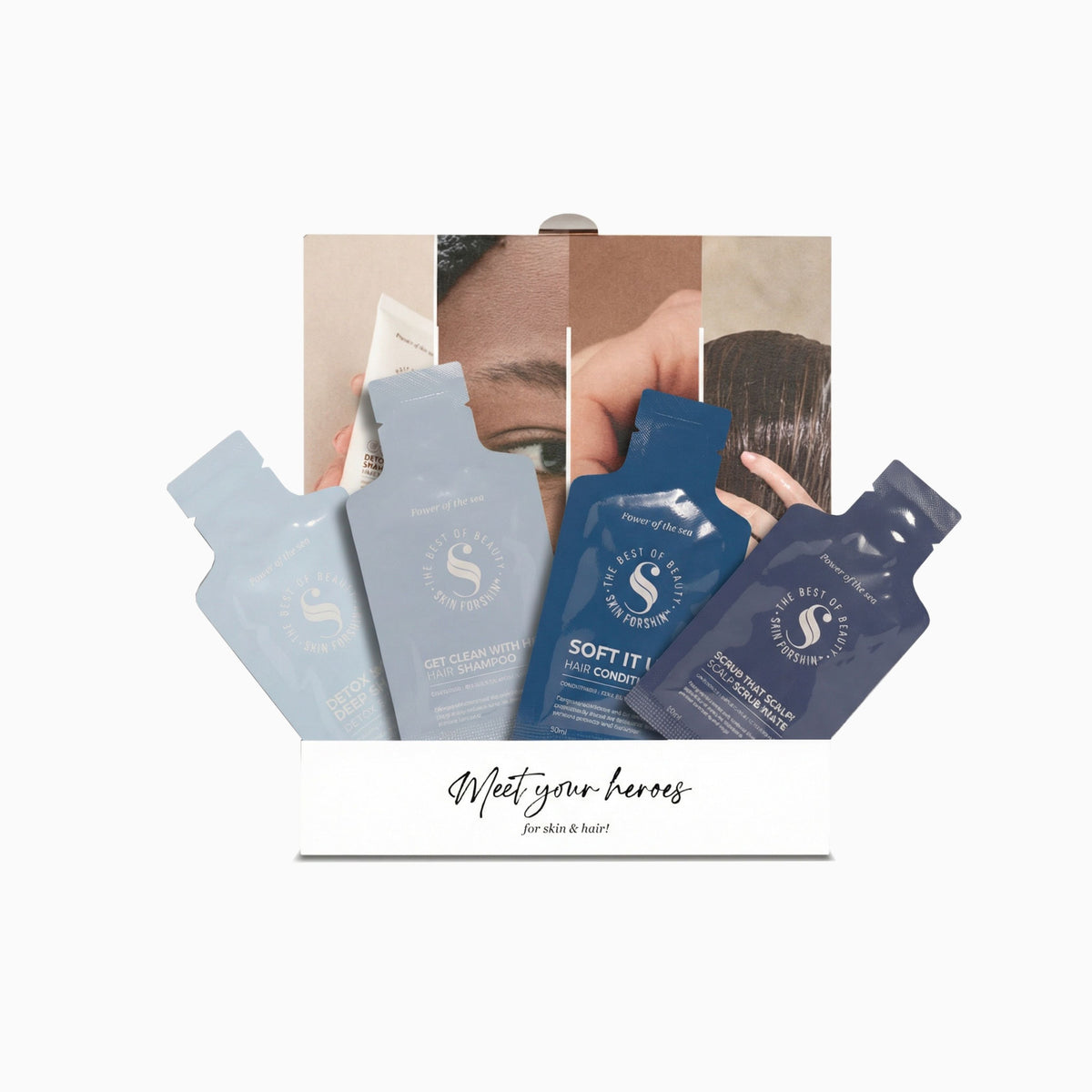 Haarverzorging producten van Skin for Skin sample set met shampoos, conditioner en scalp scrub