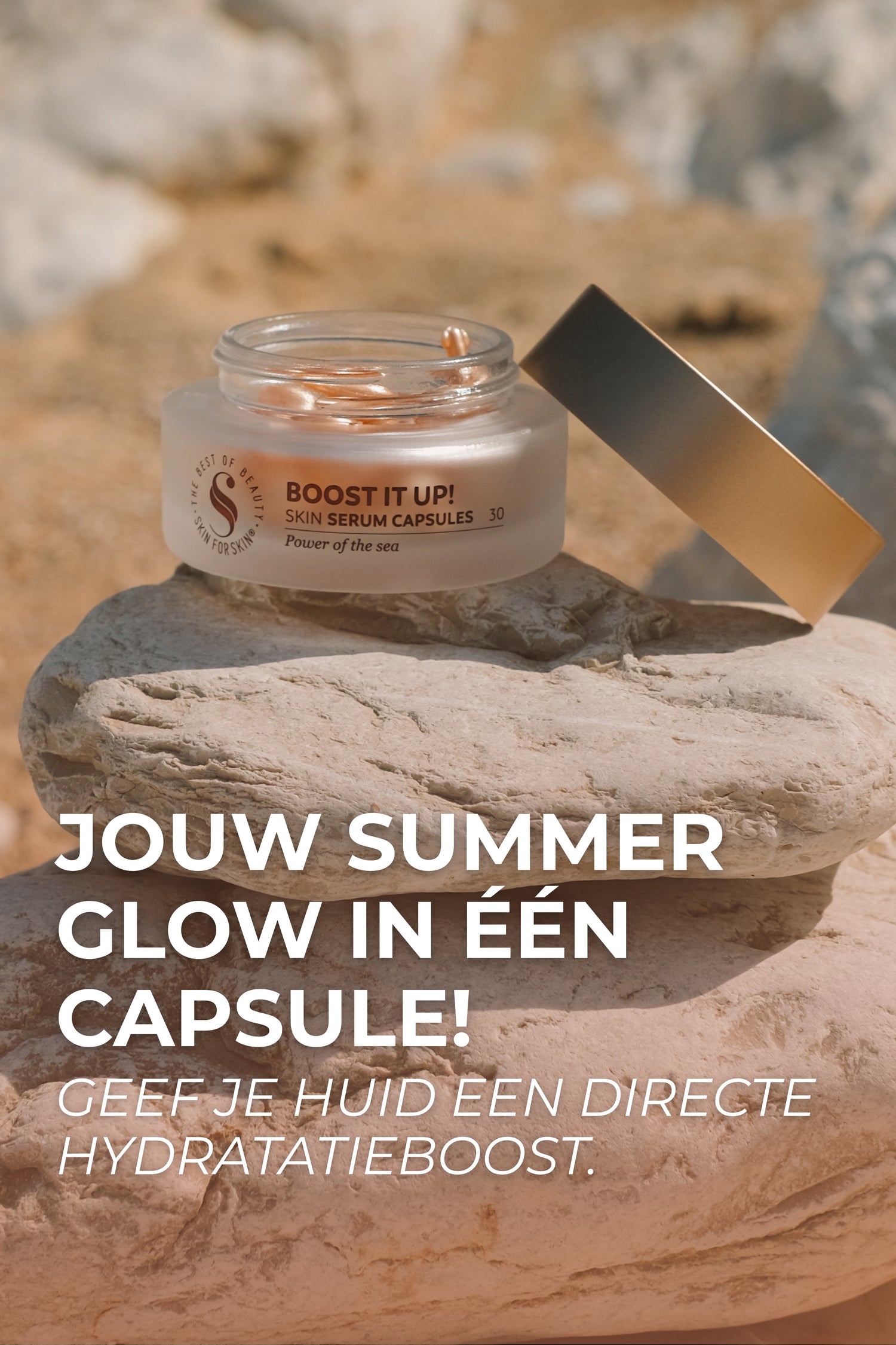 Skin for Skin serum capsules voor een gehydrateerde huid en stralende summer glow.
