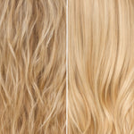 Before en after van de haarlengtes na gebruik van de Soft It Up conditioner van Skin for Skin